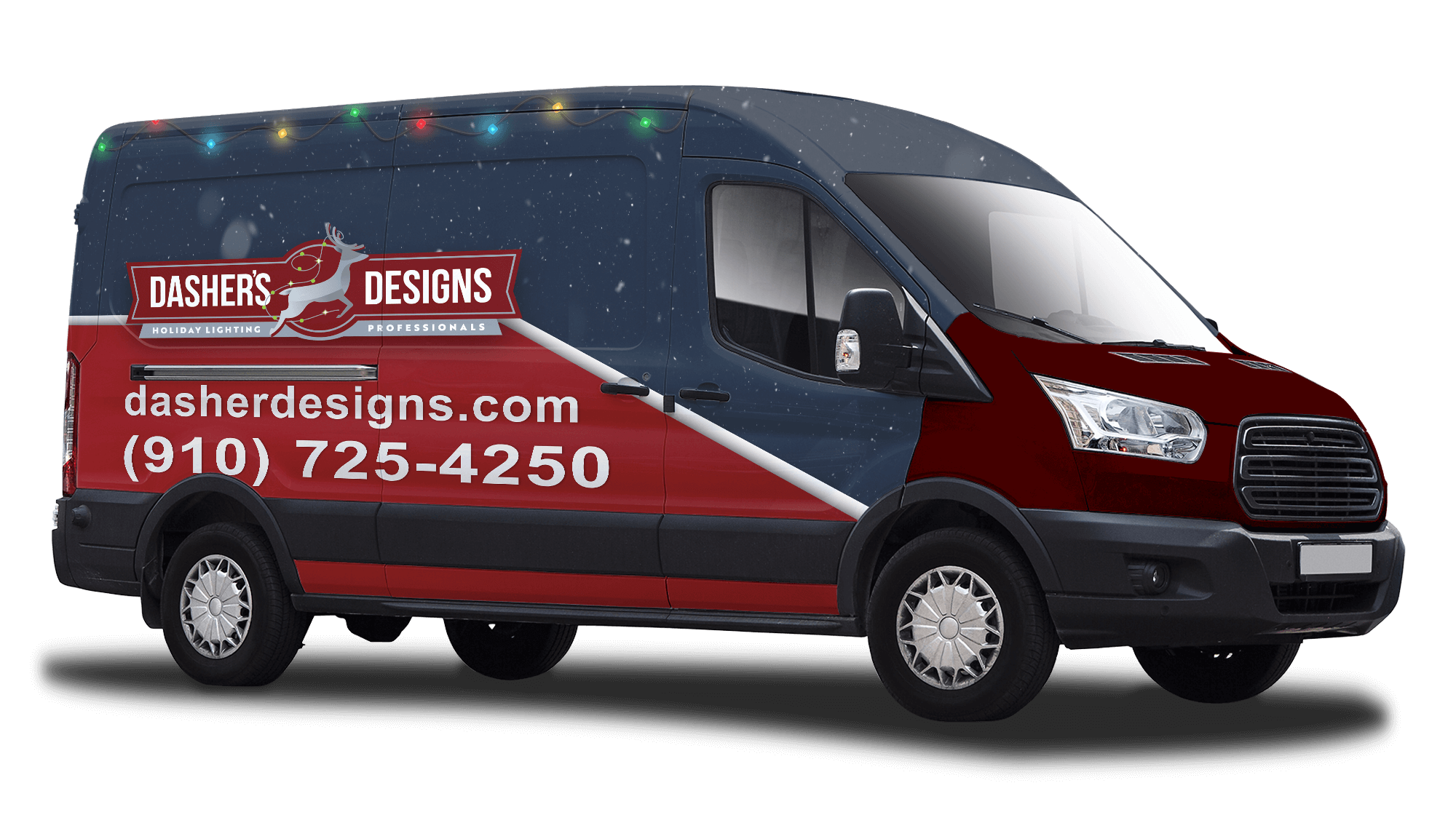 Dashers Designs Holiday Lighting and Landscape Lighting Van
